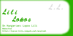 lili lopos business card